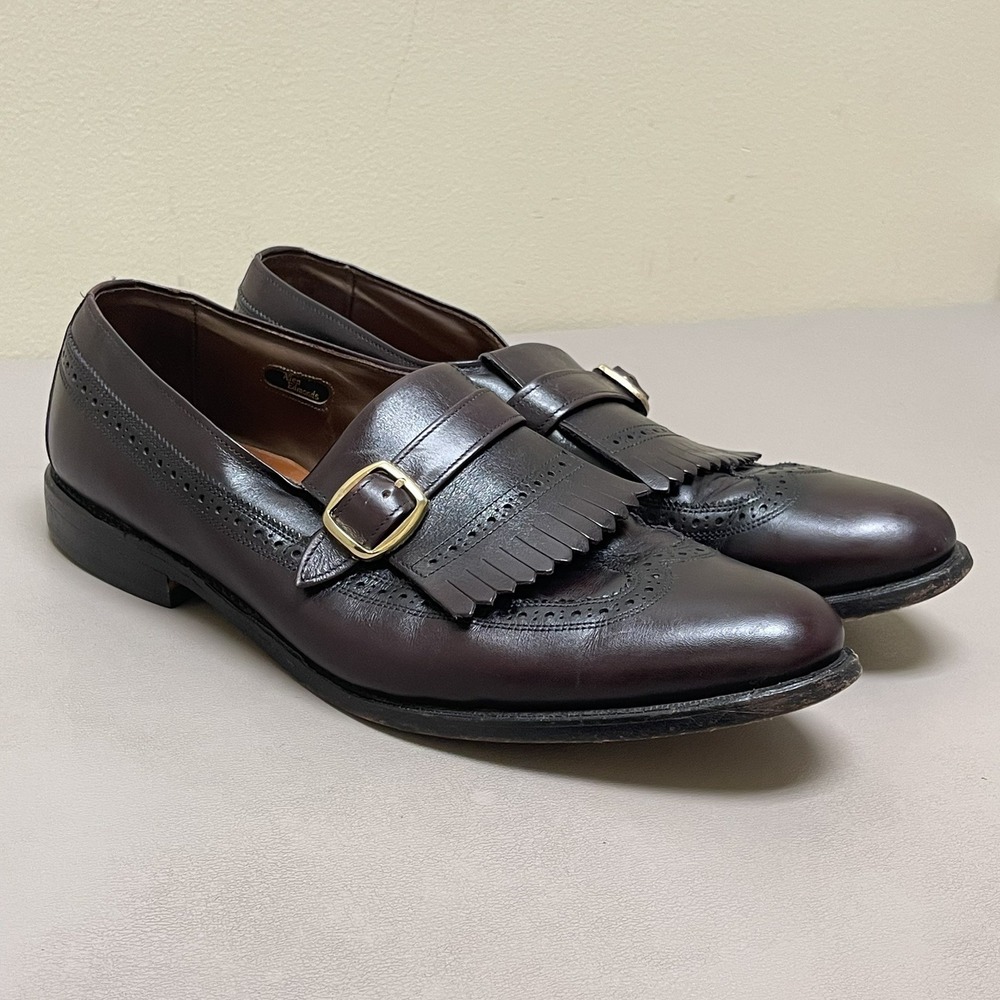 Allen Edmonds Canterbury Loafer Men 11.5D Red Leather Wingtip Kiltie Brogue Shoe
